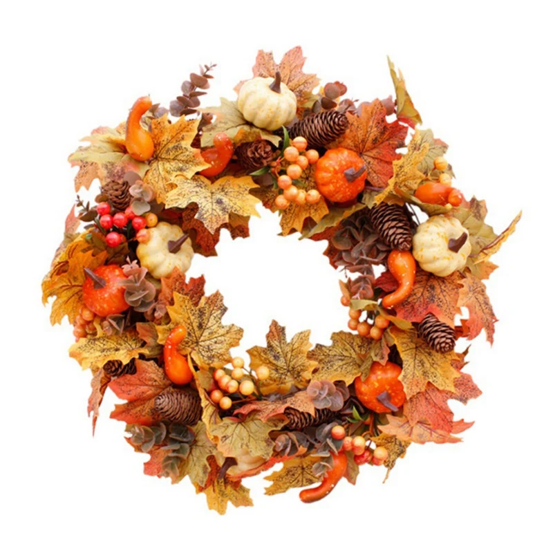 New Autumn Theme Door Wreath Artificial Pumpkin Pine Cone Maple Manmade Garland Cloth Rattan Material Home Decoration
New Autumn Theme Door Wreath Artificial Pumpkin Pine Cone Maple Manmade Garland Cloth Rattan Material Home Decoration