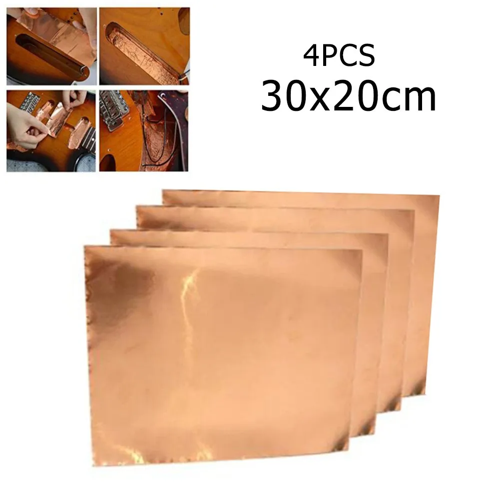 4 Pcs Guitar Copper Shielding Sheet Foil Tape 20x30cm Self Adhesive Electric Guitar Copper Foil Tape Multi Purpose Accessories
4 Pcs Guitar Copper Shielding Sheet Foil Tape 20x30cm Self Adhesive Electric Guitar Copper Foil Tape Multi Purpose Accessories