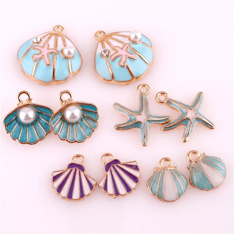 20pcs Nautical Ocea Enamel Sea Starfish Shell Conch Charms Colorful Oil Drop Pendant for DIY Jewelry Accessories
20pcs Nautical Ocea Enamel Sea Starfish Shell Conch Charms Colorful Oil Drop Pendant for DIY Jewelry Accessories