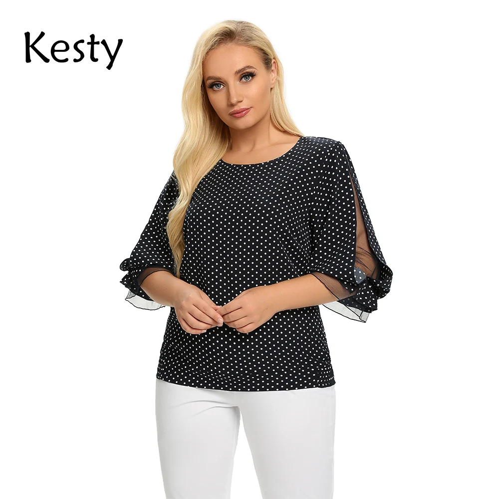 KESTY Women's Plus Size Summer Polyester Top Polka Dot Pattern Short Sleeve Loose Round Neck T-Shirt Top
KESTY Women's Plus Size Summer Polyester Top Polka Dot Pattern Short Sleeve Loose Round Neck T-Shirt Top