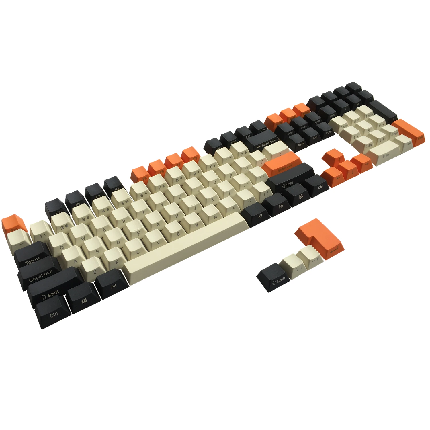 

Колпачки для клавиш PBT Carbon с боковой печатью, набор клавиш ANSI ISO Cherry MX для механической клавиатуры 61 68 60%/TKL 87/104/108 MX