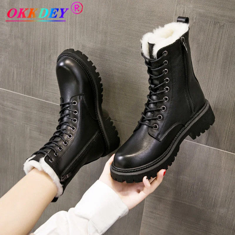 OKKDEYFashion Boots PU Leather Round Head Plush Сапогиwoman Winter 2021 Zipper Boots Black Square Root Short Tube Botas De Mujer
OKKDEYFashion Boots PU Leather Round Head Plush Сапогиwoman Winter 2021 Zipper Boots Black Square Root Short Tube Botas De Mujer