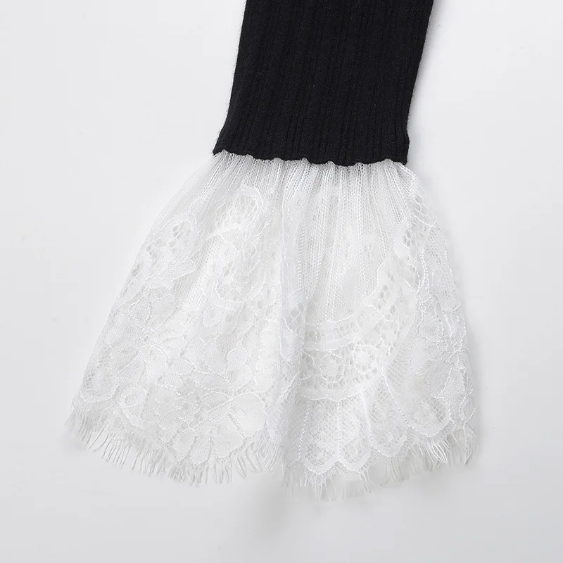 ENGAGEMENT Zaraing Za 2021 Autumn and Winter Fashion Long Bow Pullover Waist Knit Sweater Stitching Lace Dress
ENGAGEMENT Zaraing Za 2021 Autumn and Winter Fashion Long Bow Pullover Waist Knit Sweater Stitching Lace Dress