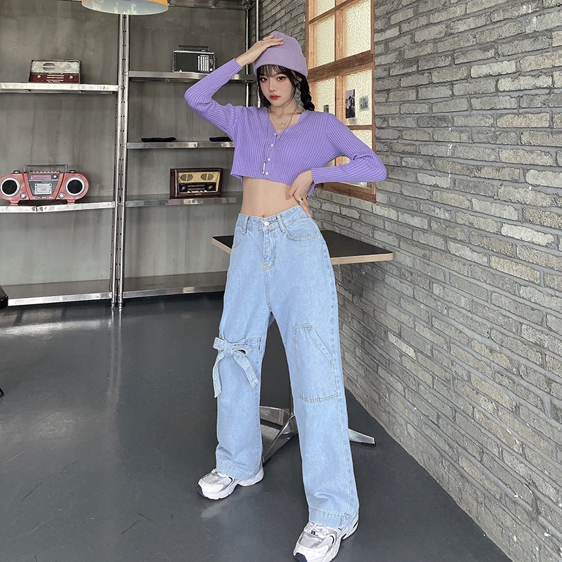 Korean Winter New Harajuku Style Daniel Jeans Personality Bow Vintage Pocket High Waist Pants Loose Casual Straight Trousers
Korean Winter New Harajuku Style Daniel Jeans Personality Bow Vintage Pocket High Waist Pants Loose Casual Straight Trousers