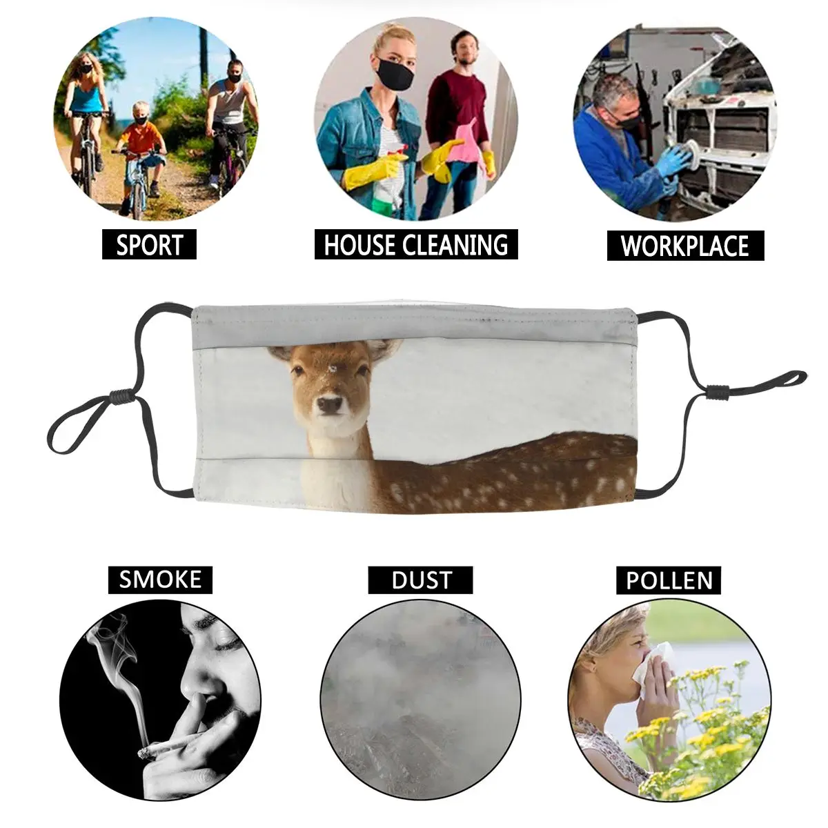 Winter's Beauty Reusable Face Mask Christmas Holiday Elk Anti Haze Dust Mask Protection Cover Respirator Mouth Muffle
Winter's Beauty Reusable Face Mask Christmas Holiday Elk Anti Haze Dust Mask Protection Cover Respirator Mouth Muffle