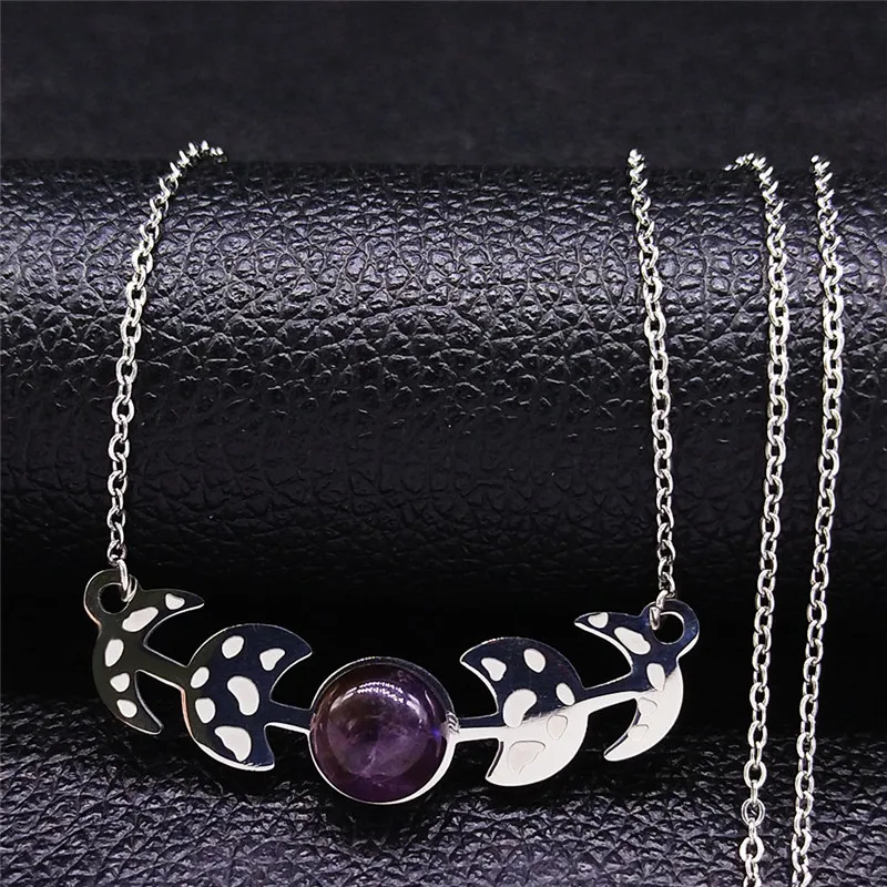 2023 Stainless Steel Moon Chain Necklaces Men/Women Silver Color Purple Crystal Necklaces Jewelry pierre naturelle N659S04
2023 Stainless Steel Moon Chain Necklaces Men/Women Silver Color Purple Crystal Necklaces Jewelry pierre naturelle N659S04