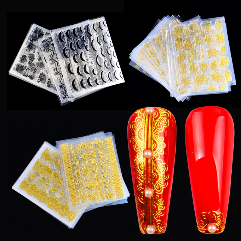 24PCS 3D Gold Black Bronzing Nail Sticker Flower Metalic Lace Slider DIY Manicure Leaf Nails Decal Nail Art Decorations
24PCS 3D Gold Black Bronzing Nail Sticker Flower Metalic Lace Slider DIY Manicure Leaf Nails Decal Nail Art Decorations