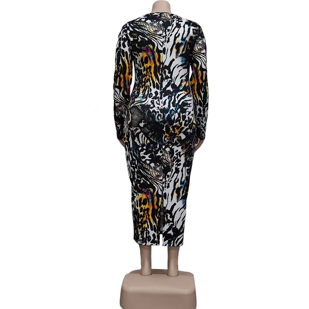 Women Plus Size Maxi Dress Cheetah Leopard Printed Low Neck Long Sleeve Pacakge Hip Dresses Vintage High Waist Slim Dresses
Women Plus Size Maxi Dress Cheetah Leopard Printed Low Neck Long Sleeve Pacakge Hip Dresses Vintage High Waist Slim Dresses