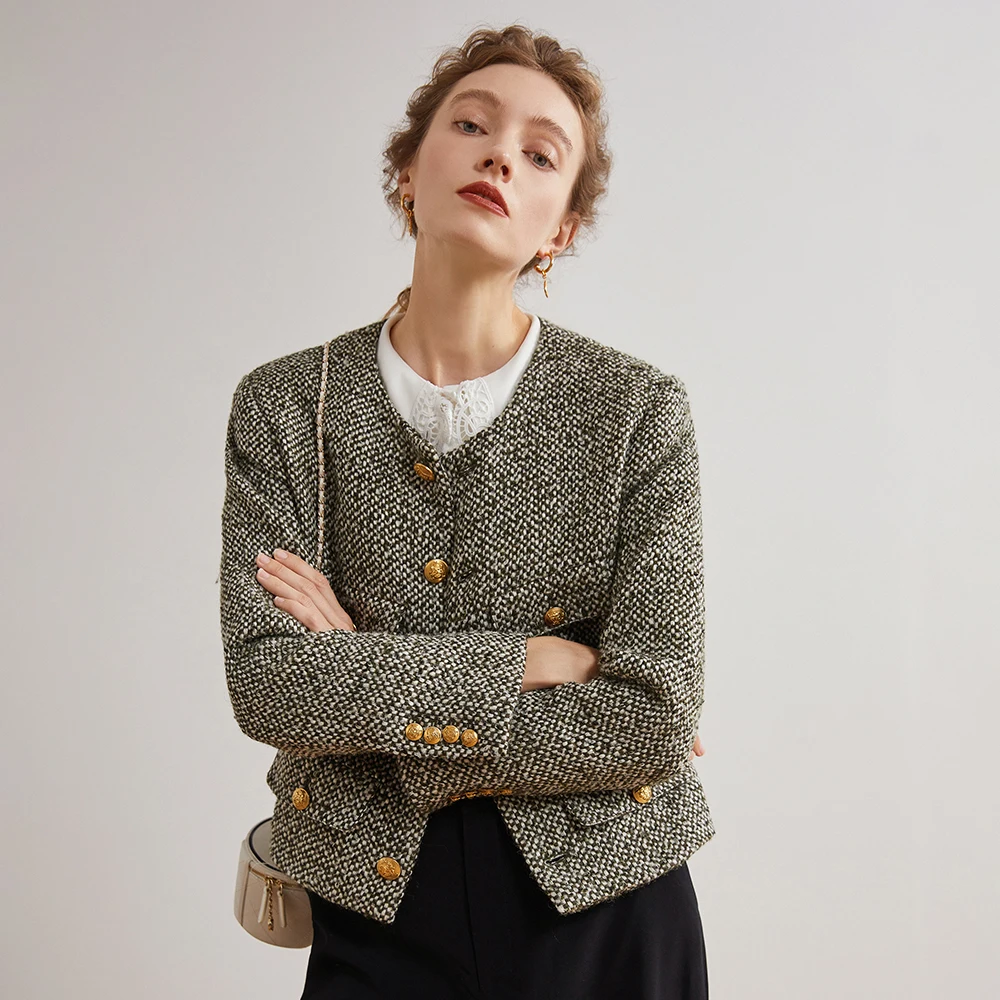 High-quality Temperamen Women Wool Jacket And Coat 2022 Spring Single Breasted Grey Tweed Cropped Jacket Outwear Harajuku
High-quality Temperamen Women Wool Jacket And Coat 2022 Spring Single Breasted Grey Tweed Cropped Jacket Outwear Harajuku