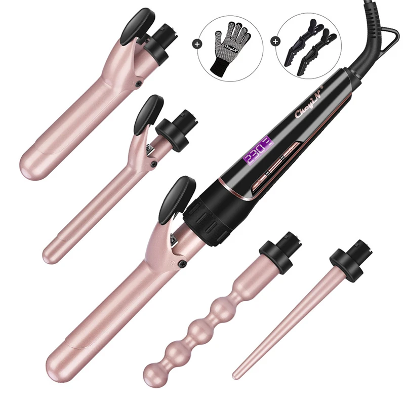 5 in 1 LCD Digital Hair Curler Interchangeable 9mm-32mm 5 Barrels Ceramic Curling Wand Tourmaline Ceramic Pear Flower Waver
5 in 1 LCD Digital Hair Curler Interchangeable 9mm-32mm 5 Barrels Ceramic Curling Wand Tourmaline Ceramic Pear Flower Waver