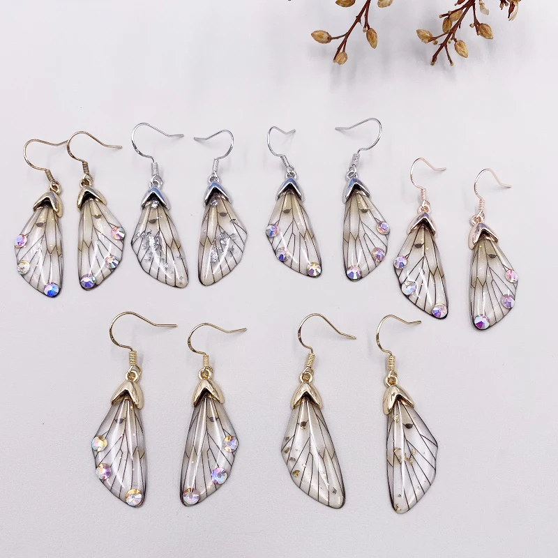 Minar Chic Transparent Brown Grey Rhinestone Cicada Wings Earring Simulation Butterfly Sequined Dangle Earrings for Women Gift
Minar Chic Transparent Brown Grey Rhinestone Cicada Wings Earring Simulation Butterfly Sequined Dangle Earrings for Women Gift