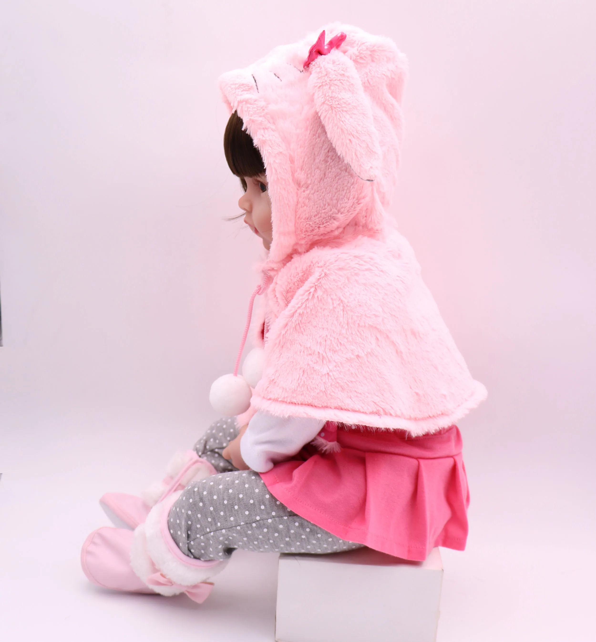 47 см Кукла реборн Реалистичная новорожденная девочка розовый кролик подарит