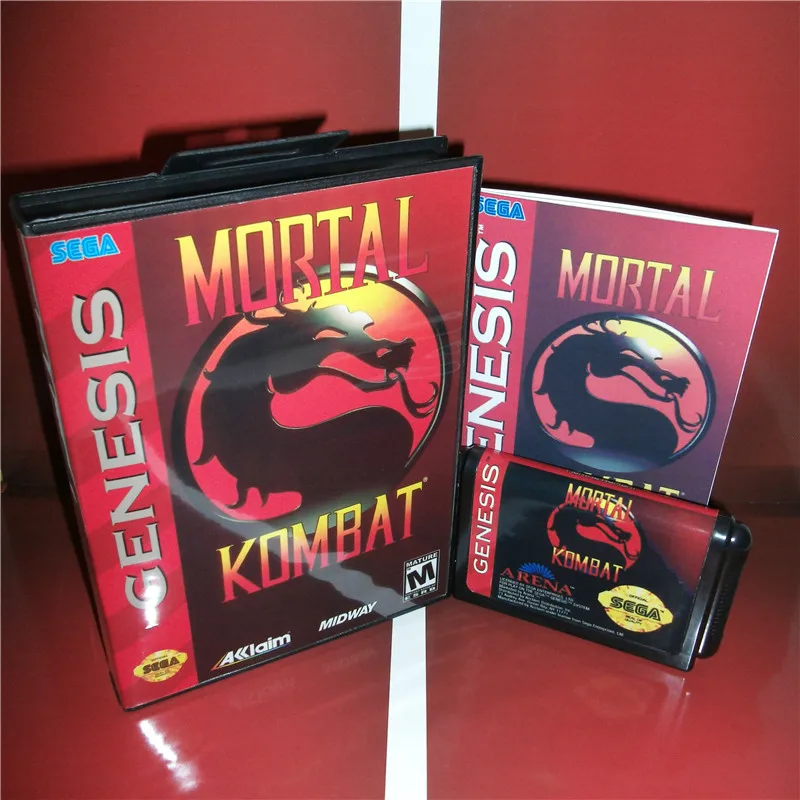 MD игровая карта Mortal Kombat 1 США чехол с коробкой и руководством для Sega Megadrive Genesis