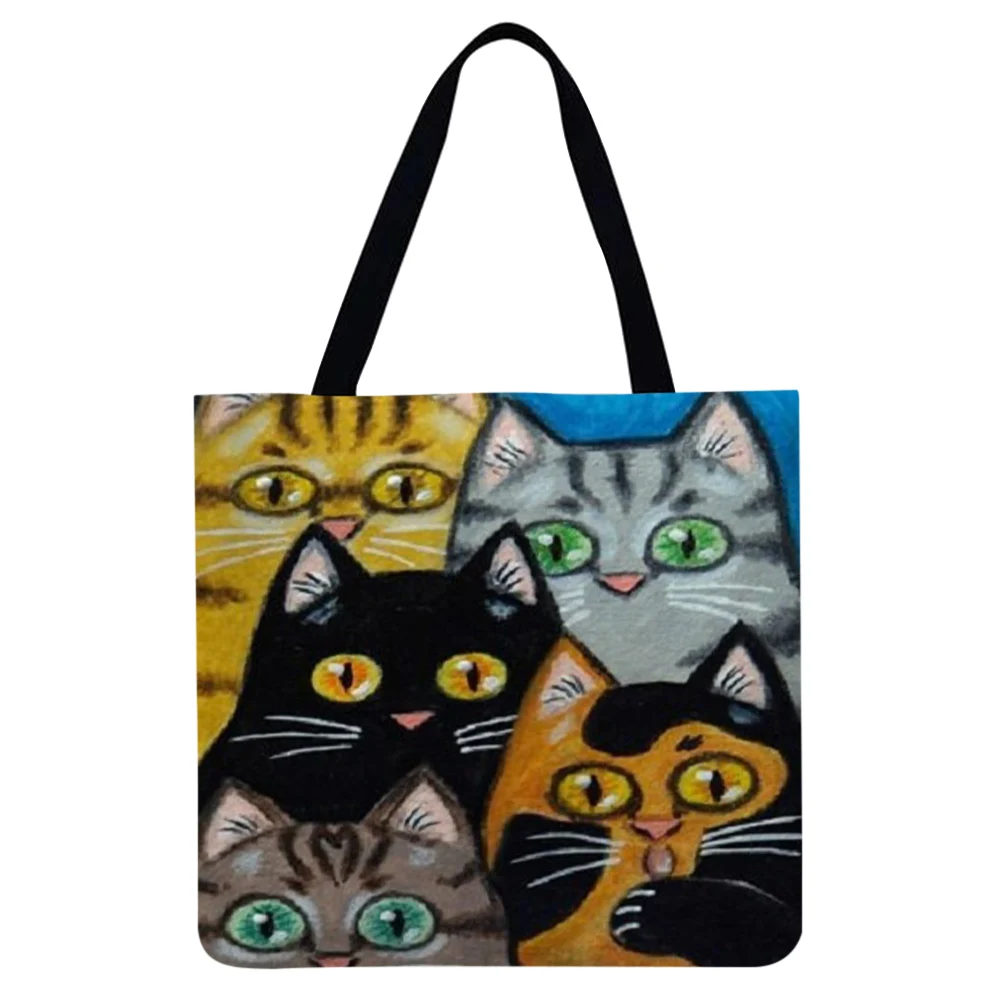 Colorful Cat Printed Shoulder Shopping Bag Shoulder Bags Linen Outdoor Beach Casual Handbag Tote Handbags
Colorful Cat Printed Shoulder Shopping Bag Shoulder Bags Linen Outdoor Beach Casual Handbag Tote Handbags