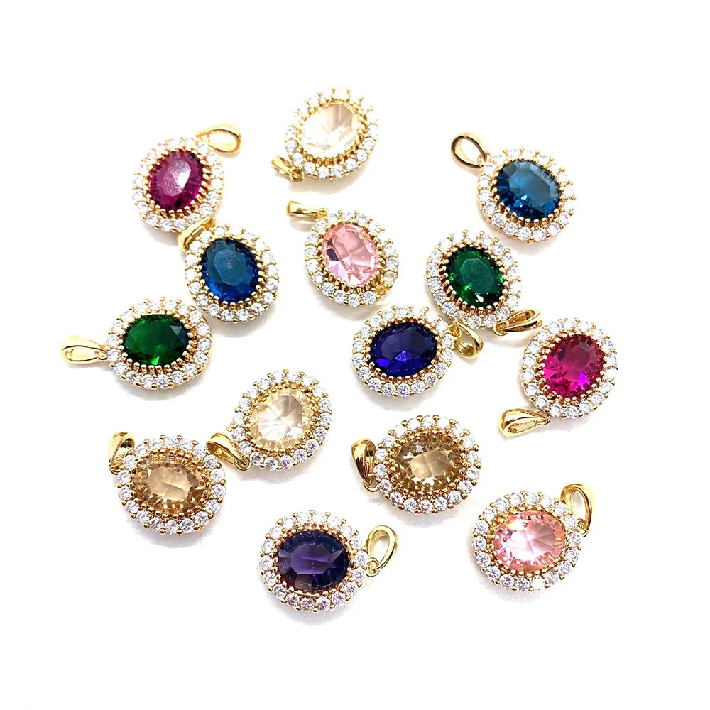 14x17mm Oval Glass Crystal Pink Blue Green Pendant Wholesale Zircon Inlaid Charms for Jewelry Making
14x17mm Oval Glass Crystal Pink Blue Green Pendant Wholesale Zircon Inlaid Charms for Jewelry Making