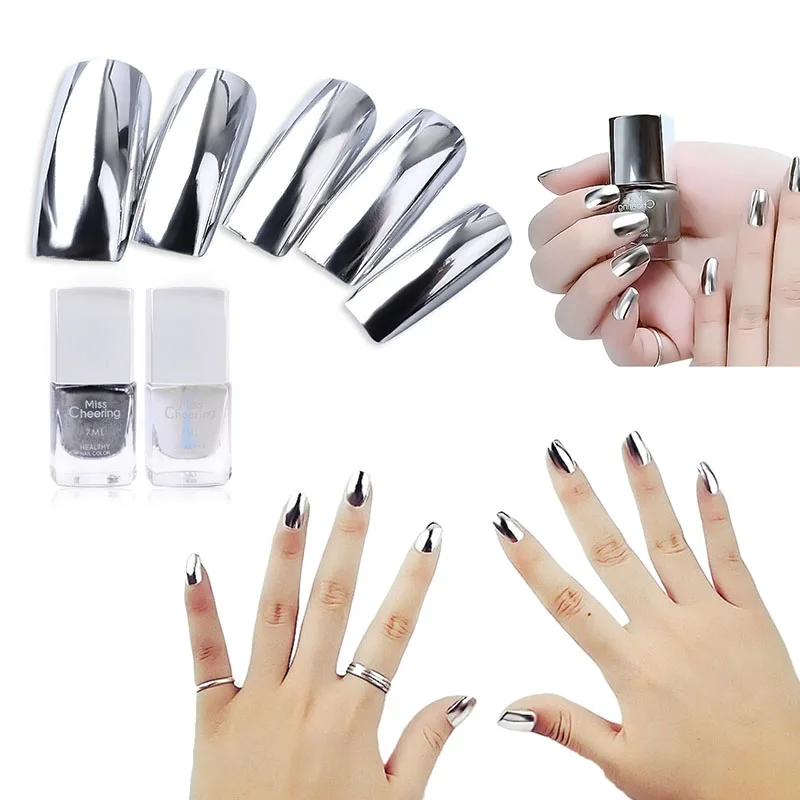 

7 мл Базовое покрытие/зеркальный серебряный лак для ногтей индивидуальное модное покрытие серебряный дизайн ногтей своими руками инструме...