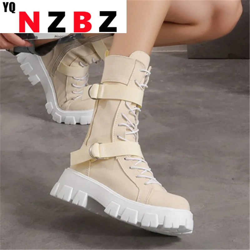 2021 Spring New Women's Boots Canvas Round Toe Mid Heel Boots for Woman Fashion Platform Lace Up Shoes Botas Mujer Size 35-40
2021 Spring New Women's Boots Canvas Round Toe Mid Heel Boots for Woman Fashion Platform Lace Up Shoes Botas Mujer Size 35-40