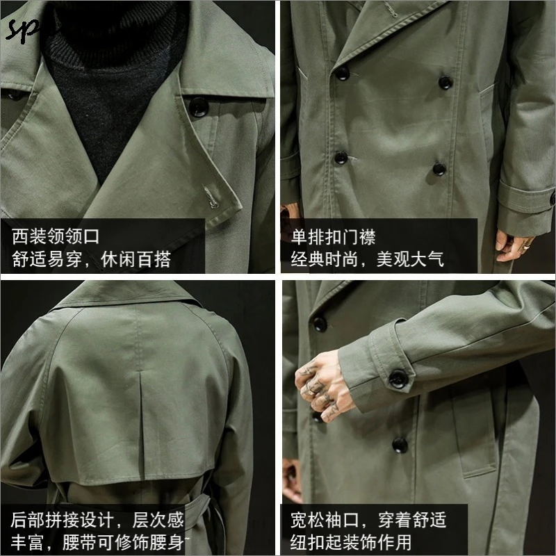 2021 new spring Jackets men's Trench coat high quality casual coats Men's Double breasted Long style trench coat men
2021 new spring Jackets men's Trench coat high quality casual coats Men's Double breasted Long style trench coat men