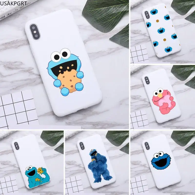 Cartoon Cute Sesame Cookie Monster Phone Case for iPhone 11 Pro Max X XR XS 8 7 6s Plus Candy white Silicone Cases 
Cartoon Cute Sesame Cookie Monster Phone Case for iPhone 11 Pro Max X XR XS 8 7 6s Plus Candy white Silicone Cases