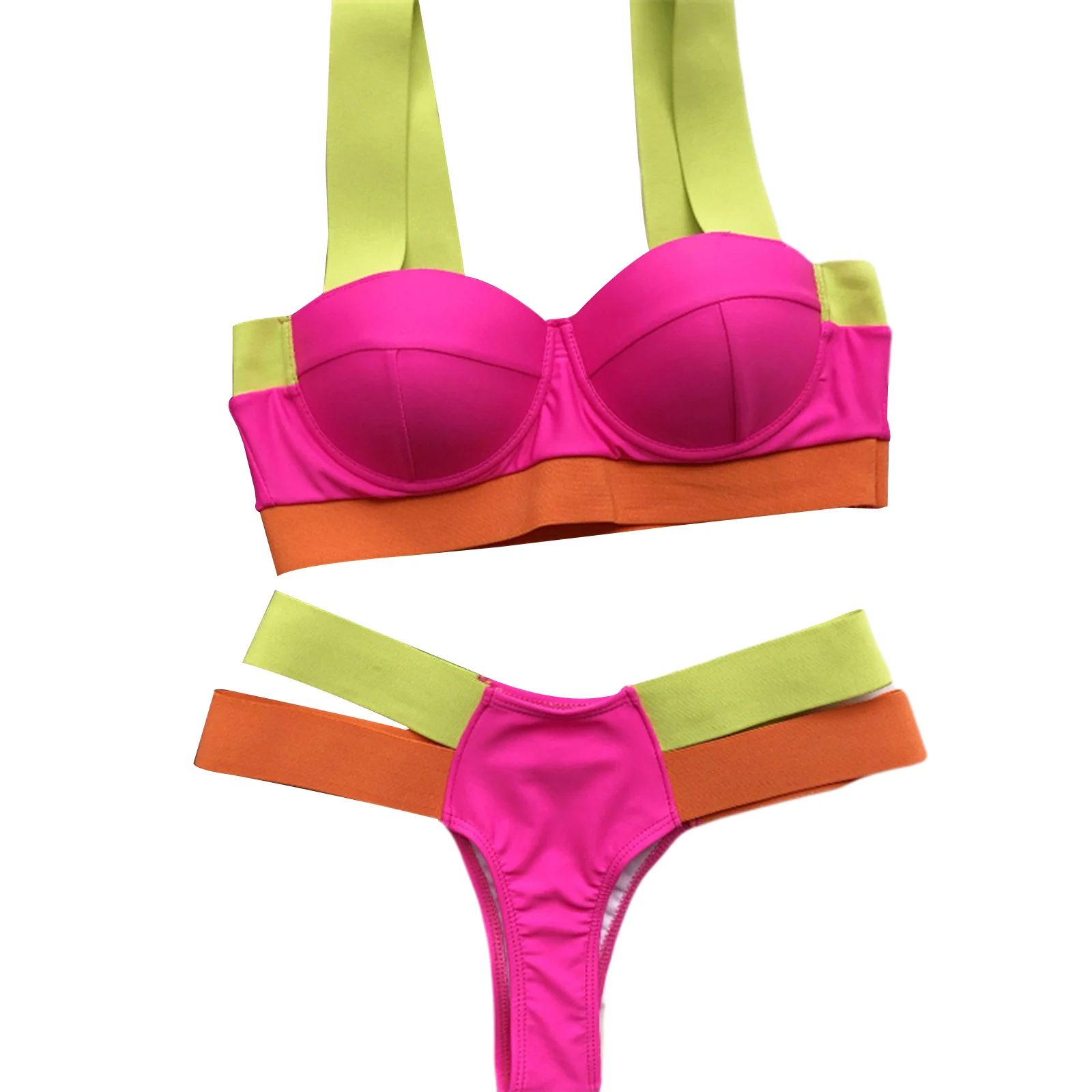 Sexy Color Block Bikinis Set Push Up Women Swimwear Padded Beach Splicing Swimming Suits Summer Hot Female Brazilian Biquini
Sexy Color Block Bikinis Set Push Up Women Swimwear Padded Beach Splicing Swimming Suits Summer Hot Female Brazilian Biquini