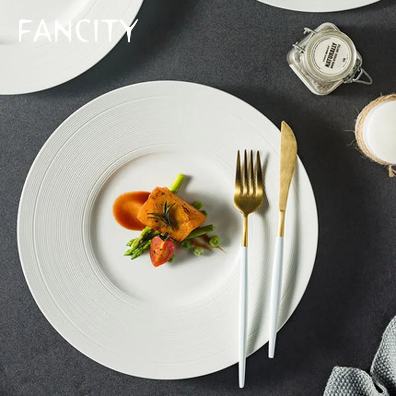 FANCITY Western plate creative restaurant steak plate French cuisine 10 inch 12 inch shallow plate flat plate main plate dim
FANCITY Western plate creative restaurant steak plate French cuisine 10 inch 12 inch shallow plate flat plate main plate dim