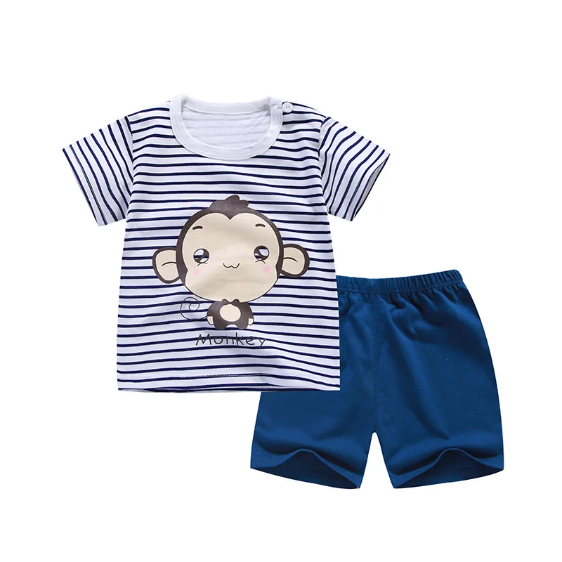 Дешевые вещи хлопковые летние мягкие шорты для малышей костюмы футболка детская