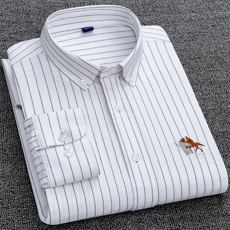 100% Cotton Oxford Shirt For Mens Long Sleeve Plaid Striped Casual Shirts Male Pocket Regular Fit Button Down Work Man Shirt
100% Cotton Oxford Shirt For Mens Long Sleeve Plaid Striped Casual Shirts Male Pocket Regular Fit Button Down Work Man Shirt