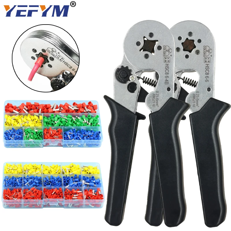 HSC8 6-6/6-4B crimping pliers 0.25-6mm2 23-10AWG for tube terminal brand mini type round nose european plier tools
HSC8 6-6/6-4B crimping pliers 0.25-6mm2 23-10AWG for tube terminal brand mini type round nose european plier tools
