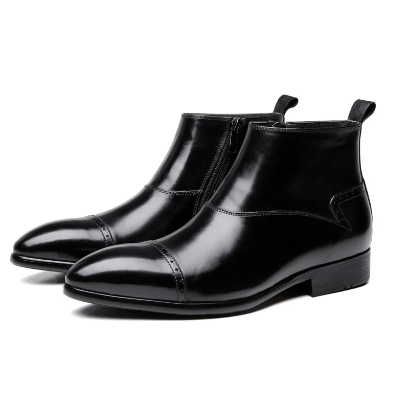 High Top Boot for Men Ankle Boot Pull On Style Premium Genuine Leather Middle Heel Carving Pointed Captoe Easy Care Block Heel
High Top Boot for Men Ankle Boot Pull On Style Premium Genuine Leather Middle Heel Carving Pointed Captoe Easy Care Block Heel