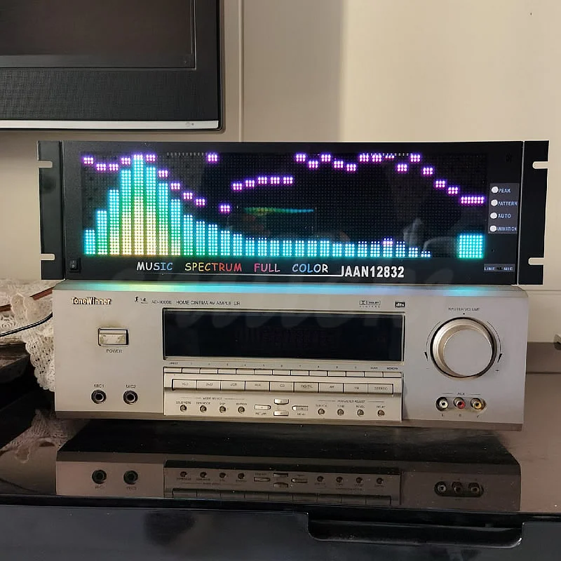2U 3U стойка RGB музыкальный спектр пульт дистанционного управления Голосовое