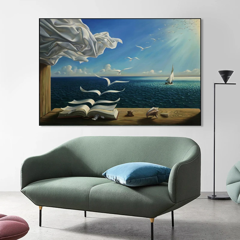 Salvador Dali Canvas Art Print Poster The Waves Book Sailboat Picture Canvas Painting Decor Diary of Discovery By Vladimir Kush
Salvador Dali Canvas Art Print Poster The Waves Book Sailboat Picture Canvas Painting Decor Diary of Discovery By Vladimir Kush