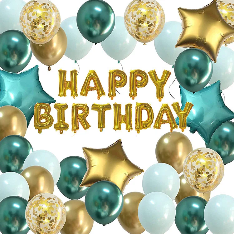 Birthday Party Decorations with Metal Confetti Latex Balloon Happy Birthday Banner Star Foil Balloon for Man Woman Kids Birthday
Birthday Party Decorations with Metal Confetti Latex Balloon Happy Birthday Banner Star Foil Balloon for Man Woman Kids Birthday