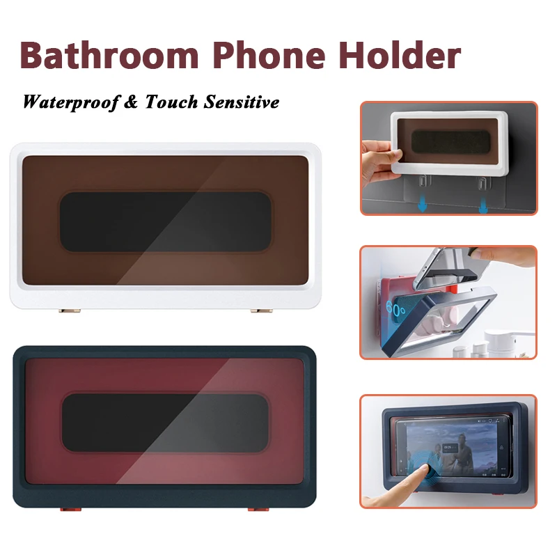 Bathroom Phone Holder Case Waterproof Storage Box Wall Mount Covered Mobile Phone Shelves Toilet Phone Storage Handsfree Gadget 
Bathroom Phone Holder Case Waterproof Storage Box Wall Mount Covered Mobile Phone Shelves Toilet Phone Storage Handsfree Gadget