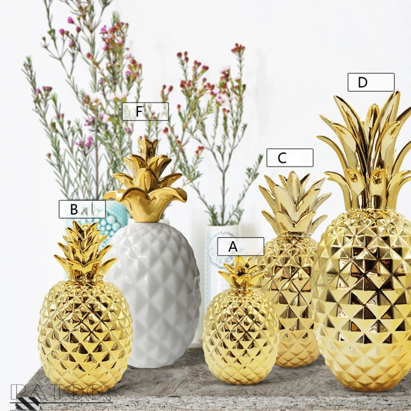 Creative ceramic golden pineapple Figurines Modern feng shui plant Fruit Miniatures home decoration Crafts Gifts Accessories
Creative ceramic golden pineapple Figurines Modern feng shui plant Fruit Miniatures home decoration Crafts Gifts Accessories