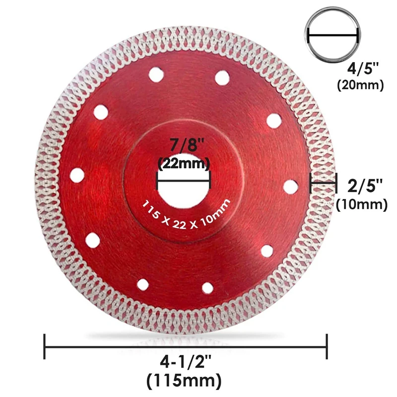 Diamond Saw Blade Super Thin Tile Blades Cutting Disc Wheel for Cutting Tiles Granite with Tile Saw and Angle Grinder 
Diamond Saw Blade Super Thin Tile Blades Cutting Disc Wheel for Cutting Tiles Granite with Tile Saw and Angle Grinder