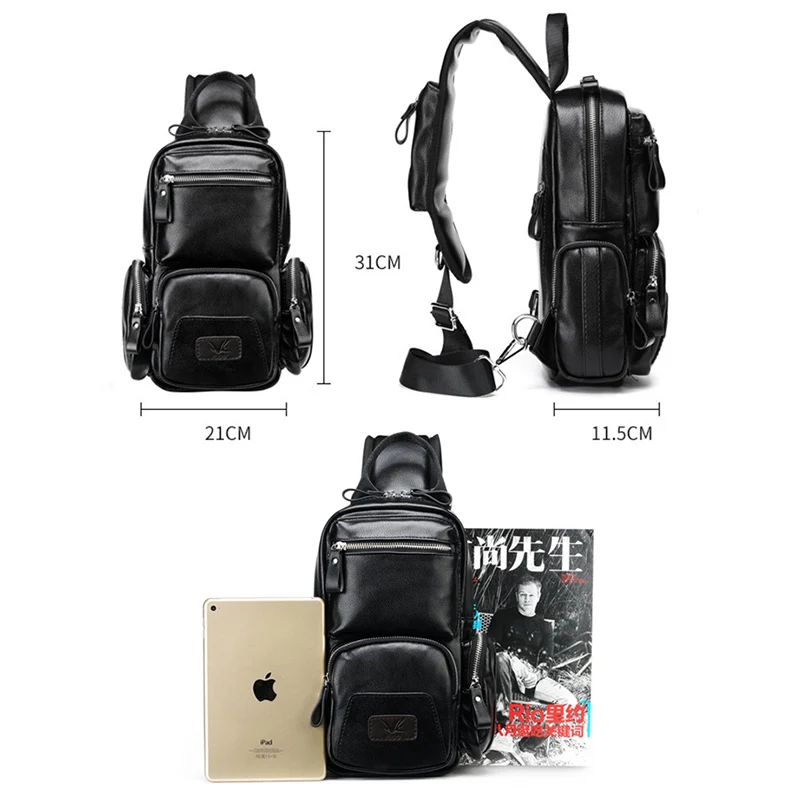 Men's Chest Bags Male High Quality PU Leather Shoulder Bag Outdoor Casual Crossbody Bag Multifunction Small Pack Black XA785ZC
Men's Chest Bags Male High Quality PU Leather Shoulder Bag Outdoor Casual Crossbody Bag Multifunction Small Pack Black XA785ZC