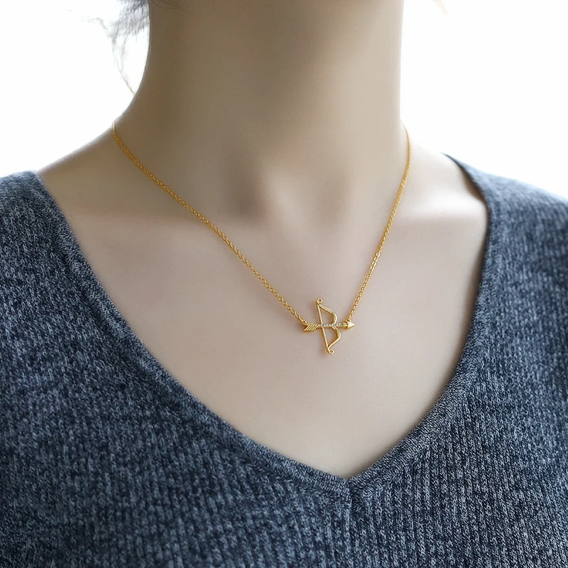 Charm Chain Gold Crystal Cupid Bow And Arrow Pendant Necklace Katniss Archery Choker Necklace Hip Hop Jewelry Gift For Couple
Charm Chain Gold Crystal Cupid Bow And Arrow Pendant Necklace Katniss Archery Choker Necklace Hip Hop Jewelry Gift For Couple