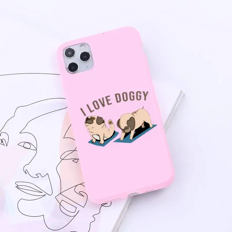 Cute Cartoon Pug Animal Yoga Phone Case Candy Color for iPhone 6 7 8 11 12 s mini pro X XS XR MAX Plus
Cute Cartoon Pug Animal Yoga Phone Case Candy Color for iPhone 6 7 8 11 12 s mini pro X XS XR MAX Plus