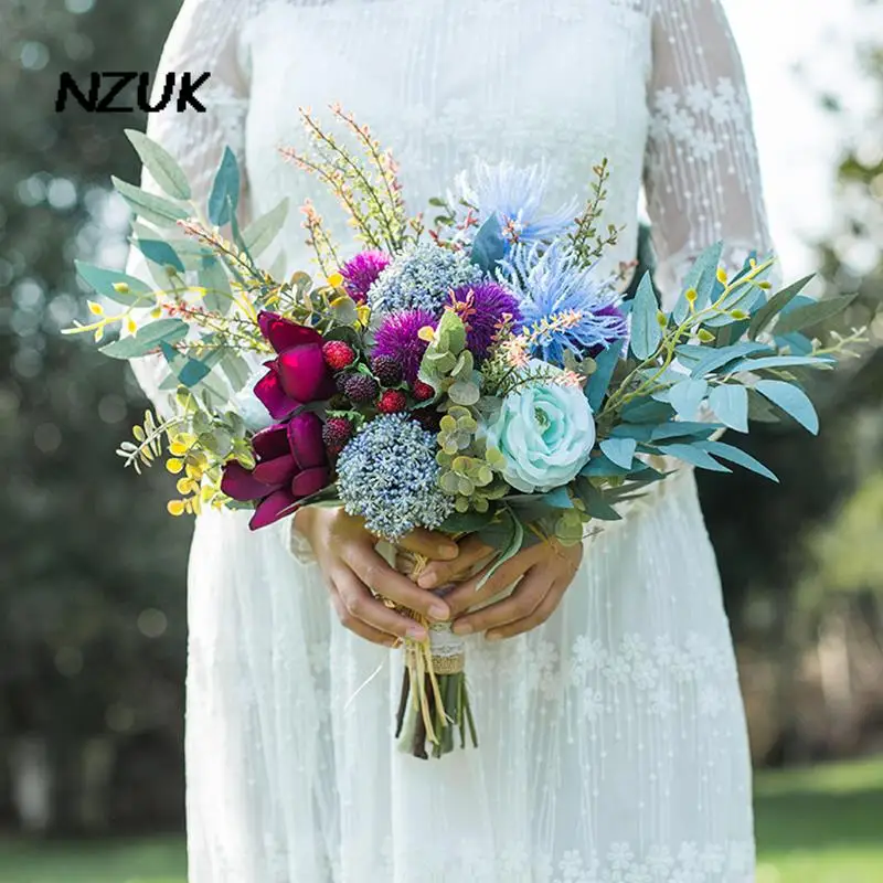 NZUK Vintage Rose Bride Wedding Bouquet Artificial Flowers Purple Peonies Designed Bridal Hand Bouquets
NZUK Vintage Rose Bride Wedding Bouquet Artificial Flowers Purple Peonies Designed Bridal Hand Bouquets