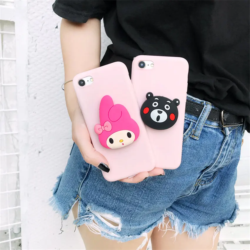For iphone XS X Max Xr Case Cute 3D ELMO MyMelody Holder Ring Cartoon for 7 7plus 8 8plus 6 6s 6plus 5 5s Soft Cover | Мобильные