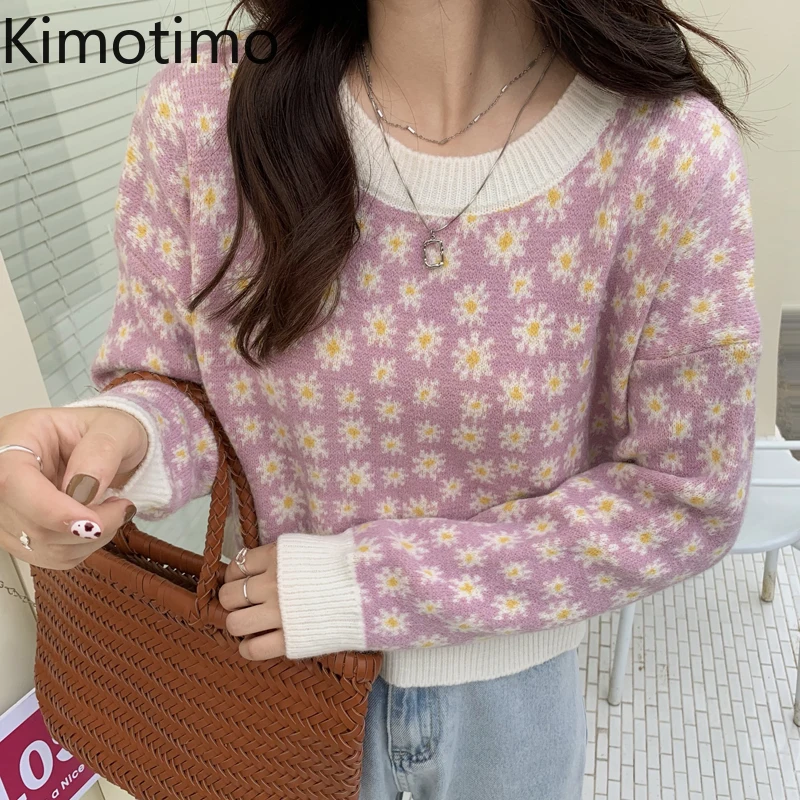 Kimotimo Daisy Print Sweater Women 2021 Autumn Winter Design O-neck Color Contrast Pullover Korean Ins Sweet Long Sleeve Tops
Kimotimo Daisy Print Sweater Women 2021 Autumn Winter Design O-neck Color Contrast Pullover Korean Ins Sweet Long Sleeve Tops