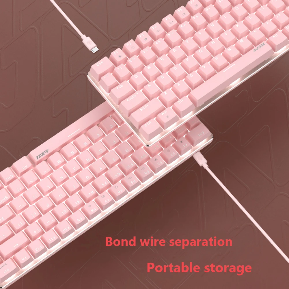 Mechanical Gaming Keyboard 82 Keys Layout Cute Pink Keycaps Red/Blue Switch for Win PC IOS Desktop Laptop | Компьютеры и офис