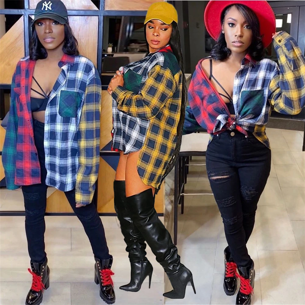 Женская клетчатая блузка Tsuretobe в стиле пэчворк, осень 2020, женская одежда, повседневные рубашки, женские топы с длинным рукавом, женская одежд...
Женская клетчатая блузка Tsuretobe в стиле пэчворк, осень 2020, женская одежда, повседневные рубашки, женские топы с длинным рукавом, женская одежд...