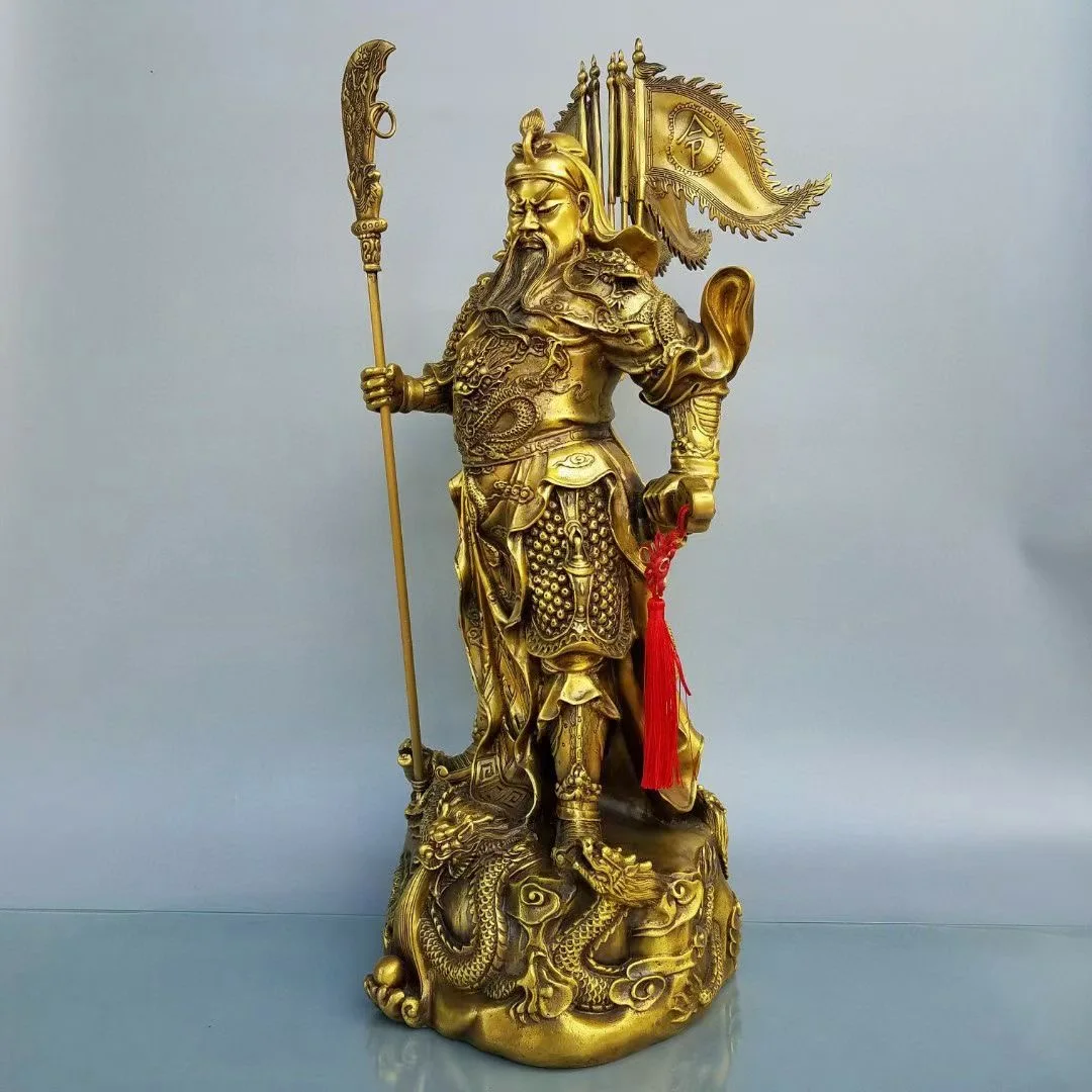75cm Large-scale Kowloon playing in the water Guan Gongwu God of Wealth Warrior Dragon Sword 4 Flags Bronze Statue
75cm Large-scale Kowloon playing in the water Guan Gongwu God of Wealth Warrior Dragon Sword 4 Flags Bronze Statue