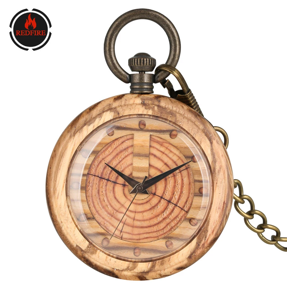 REDFIRE Vintage Annual Ring Design Dial Zebrawood Pocket Watch Quartz Movement Trendy Full Wooden Pendant Clock Gifts Men Women
REDFIRE Vintage Annual Ring Design Dial Zebrawood Pocket Watch Quartz Movement Trendy Full Wooden Pendant Clock Gifts Men Women
