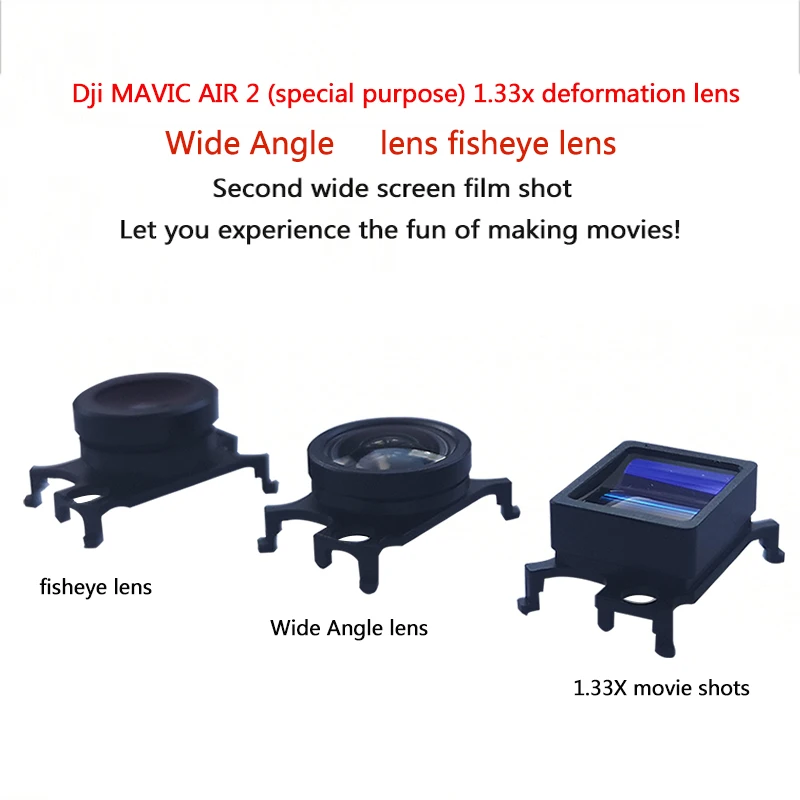 DJI Mavic Air 2 Wide-angle Fisheye Lens 1.33X Anamorphic Lens HD Wide Angle Camera Lens for DJI Air 2 Lens Accessories
DJI Mavic Air 2 Wide-angle Fisheye Lens 1.33X Anamorphic Lens HD Wide Angle Camera Lens for DJI Air 2 Lens Accessories