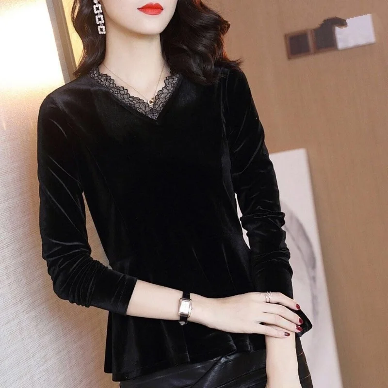 2022 Spring Autumn Long Sleeve Velvet Shirt V Neck Slim Elegant Luxury Velour Blouse Femme Blusas Roupas Femininas X19
2022 Spring Autumn Long Sleeve Velvet Shirt V Neck Slim Elegant Luxury Velour Blouse Femme Blusas Roupas Femininas X19