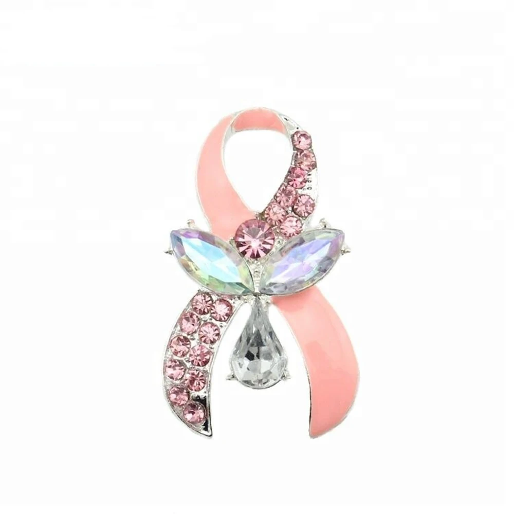 Фото Значок о раке груди розовая лента Кристальный ангел булавка|crystal angel pin|angel pinspin pin |