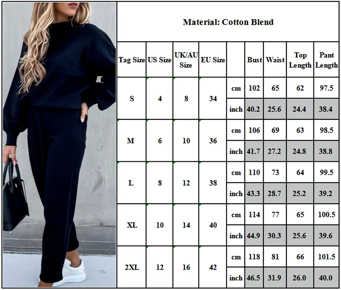 Women Ladies Tracksuit Set Long Sleeve Sweatshirt Sports Trousers Loungewear AU
Women Ladies Tracksuit Set Long Sleeve Sweatshirt Sports Trousers Loungewear AU