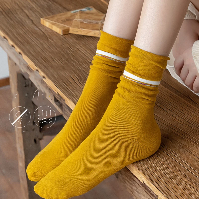 White Striped Solid Color 100% Soft Combed Cotton Slouch Socks for Women
White Striped Solid Color 100% Soft Combed Cotton Slouch Socks for Women